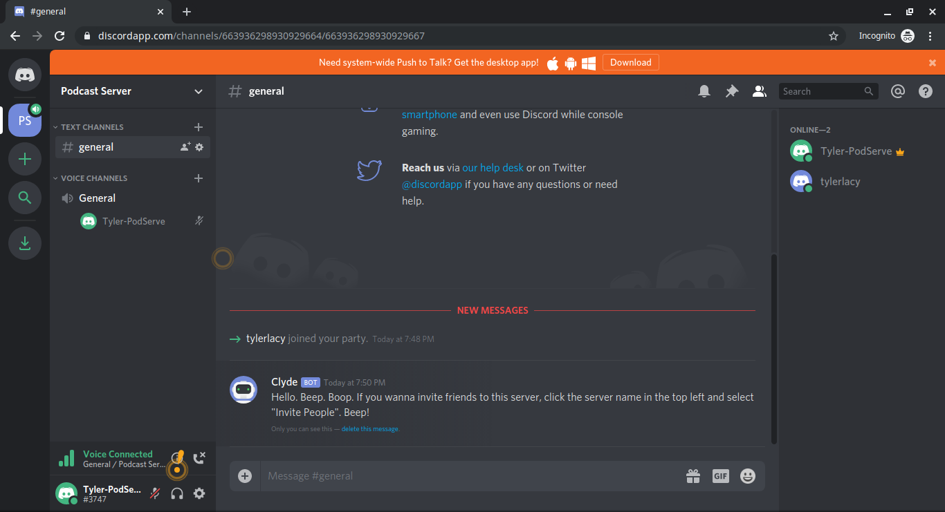 Create your Discord server and invite your podcast co hosts