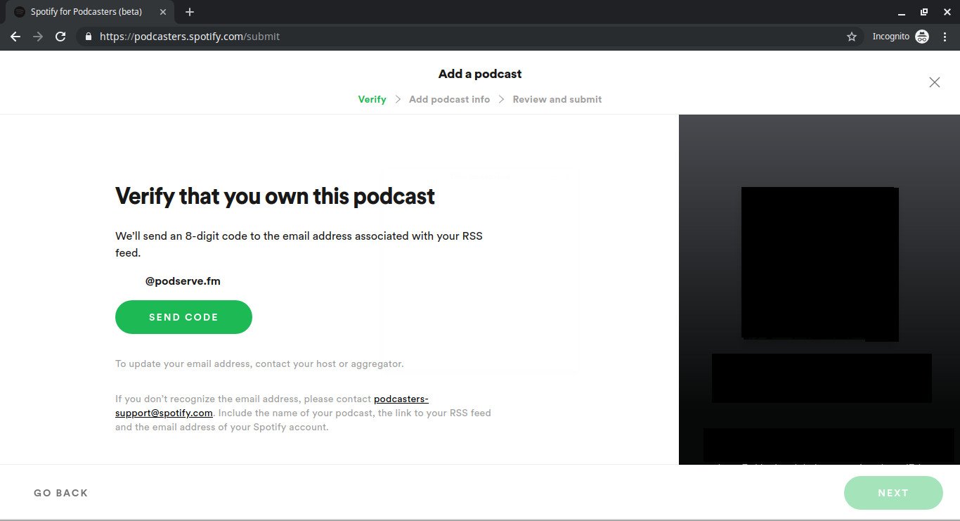 Confirm your email for Spotify podcast