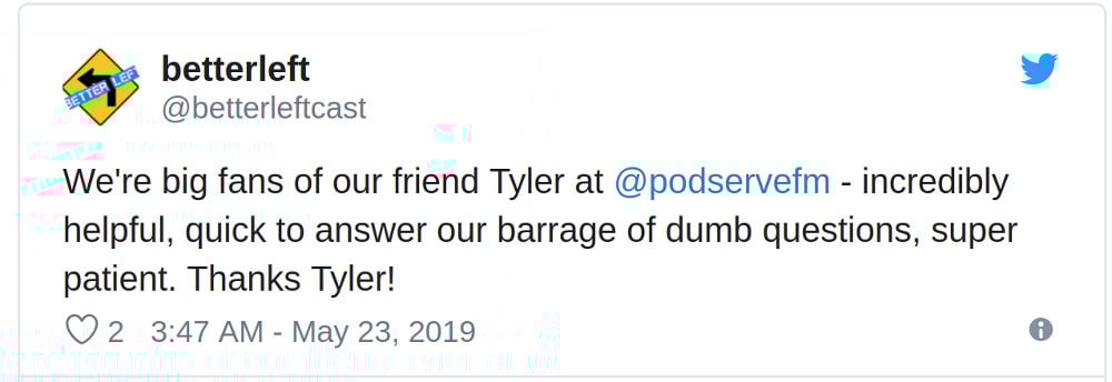Better Left Podcast Tweet Review
